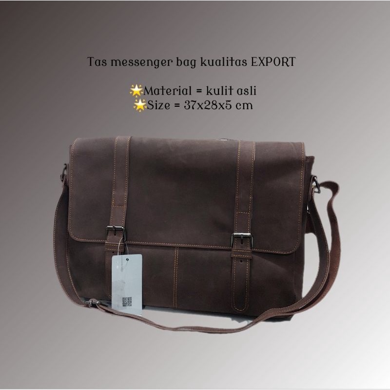 BARU Tas KULIT ASLI Tas Kerja KULAS messenger bag kualitas EXPORT pria cowok