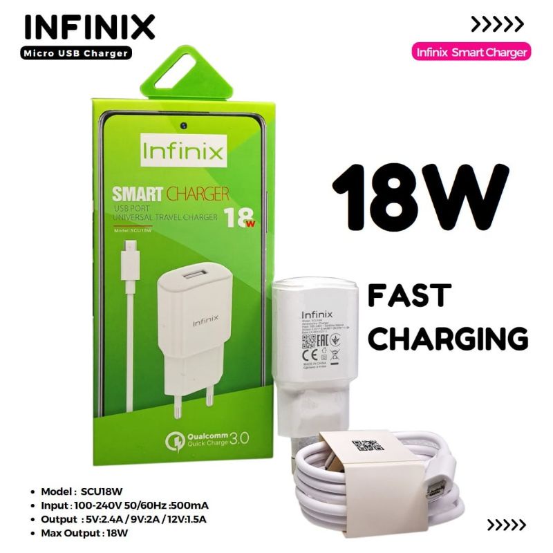CHARGER INFINIX 18W USB MICRO FAST CHARGING MURAH MERIAH INFINIX 18W