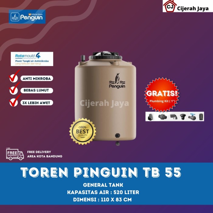 Terlaris Penguin Tb 55 ( 520 Liter ) Toren Tangki Air