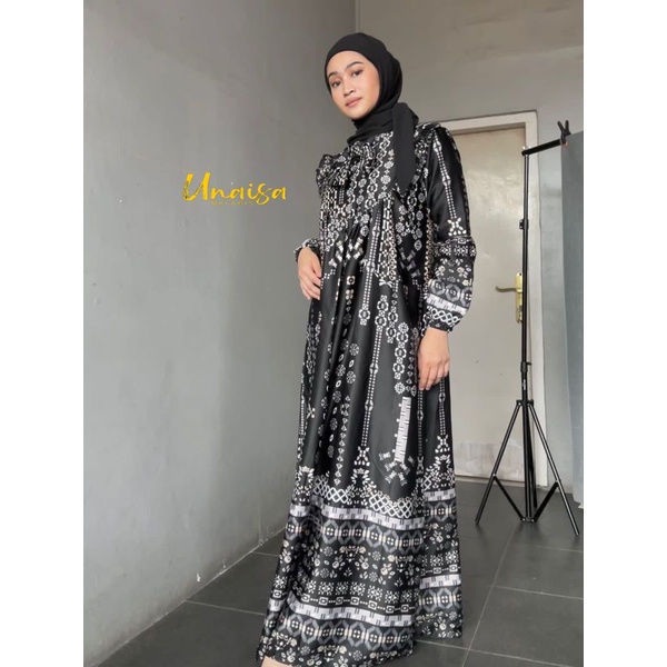 Gamis Dior Silk / Gamis Maxmara /Gamis Armani (hitam / black)