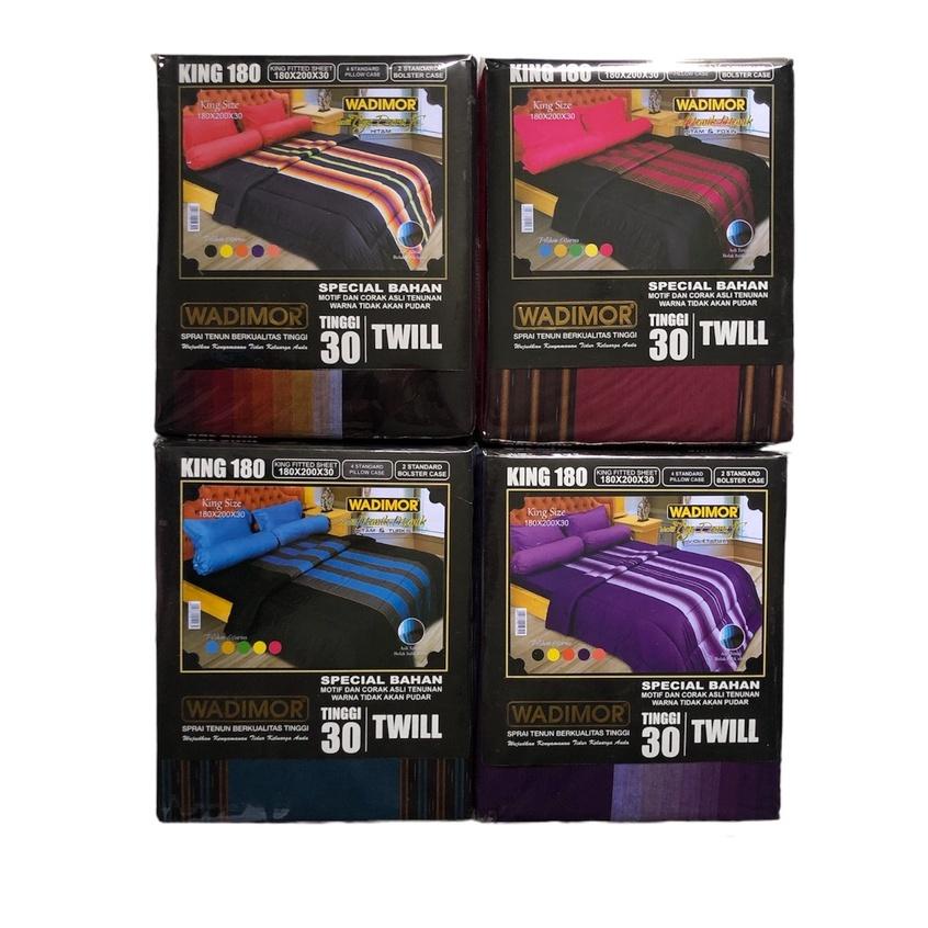 SPREI EKSKLUSIVE Wadimor 4 Sarung Bantal Tenun Twill Kualitas Tinggi Ukuran KING Tanpa Bedcover