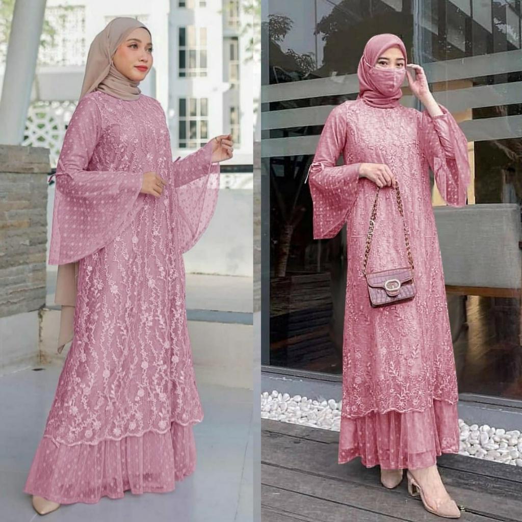 MAXI GELA TILE BRUKAT / NEW MAXI / GAMIS MUSLIMAH / DRESS WANITA / FASHION MUSLIM / COD / BAYAR DI T