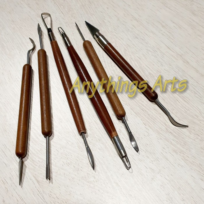 

Ukirku Clay Sculpting Pottery Wax Carving Tools Set 6 Shaper Polymer Wood