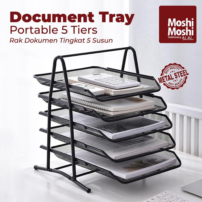 

Terlaris Rak Document Tray Desk Storage Rak Kertas File Dokumen 5 Susun Jaring Besi