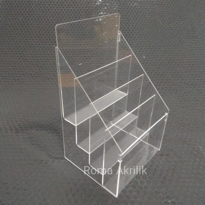 

Terlaris Rak Tempat Brosur Akrilik A5 /Display Brosur 4 Susun