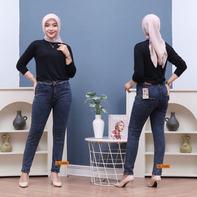 CELANA JEANS HIGHWAIST POLOS WANITA