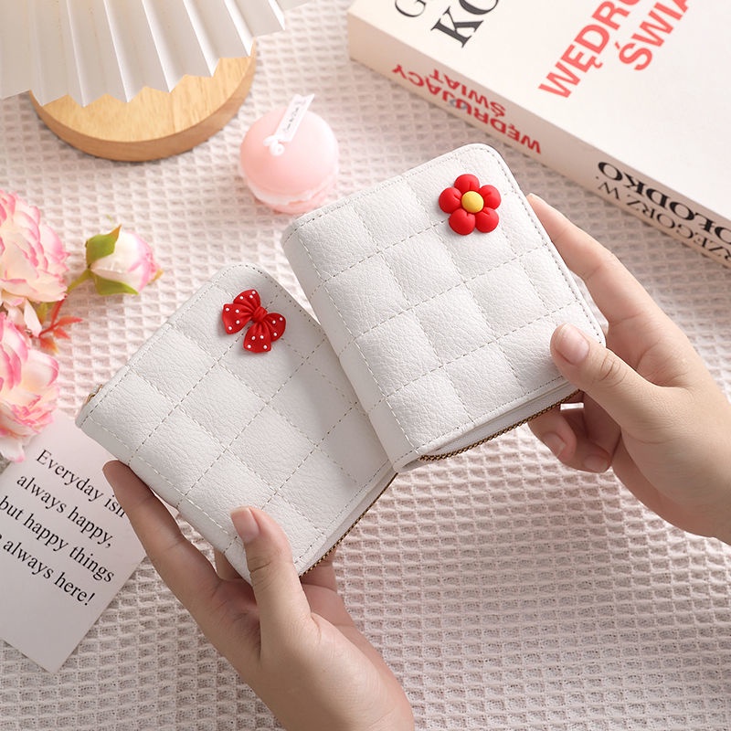 Sera dompet kecil sederhana ~ ins gaya retro model perempuan kecil dan indah sederhana dompet kartu mahasiswa mini dompet koin dompet