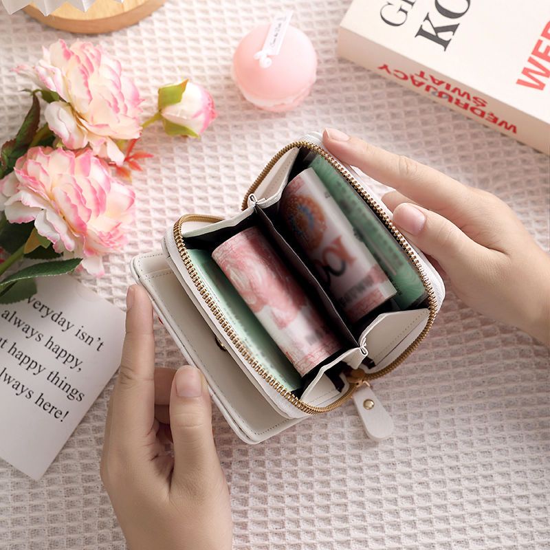 Sera dompet kecil sederhana ~ ins gaya retro model perempuan kecil dan indah sederhana dompet kartu mahasiswa mini dompet koin dompet