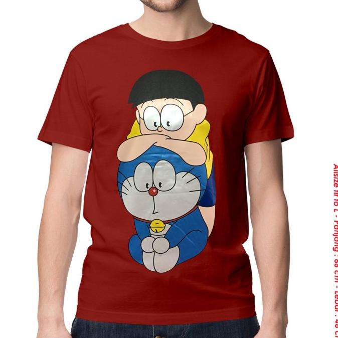 Pakaian Pria / Kaos Oblong Murah / Tsirt Kartun Doraemon DoraNobita