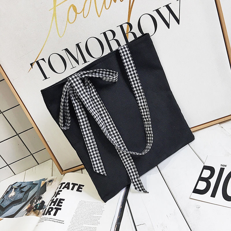 Sera Tas Kanvas 2023 Net Merah Fashion Sastra dan Seni Hanchuang Dasi Kanvas Tas Tote Tas Kanvas Kasual Kanvas Tas