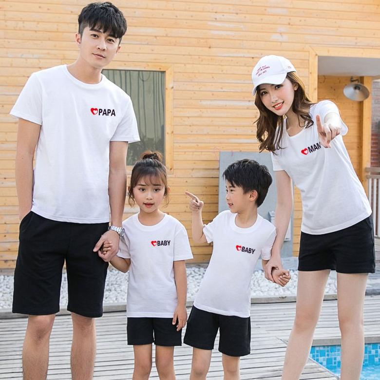COD - baju couple family keluarga ayah ibu anak perempuan kaos ukuran M L XL jumbo bigsize ,.