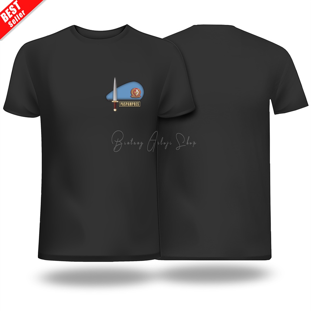 (Excusive) Kaos Custom PASPAMPRES - Baret Biru Muda Light Gold
