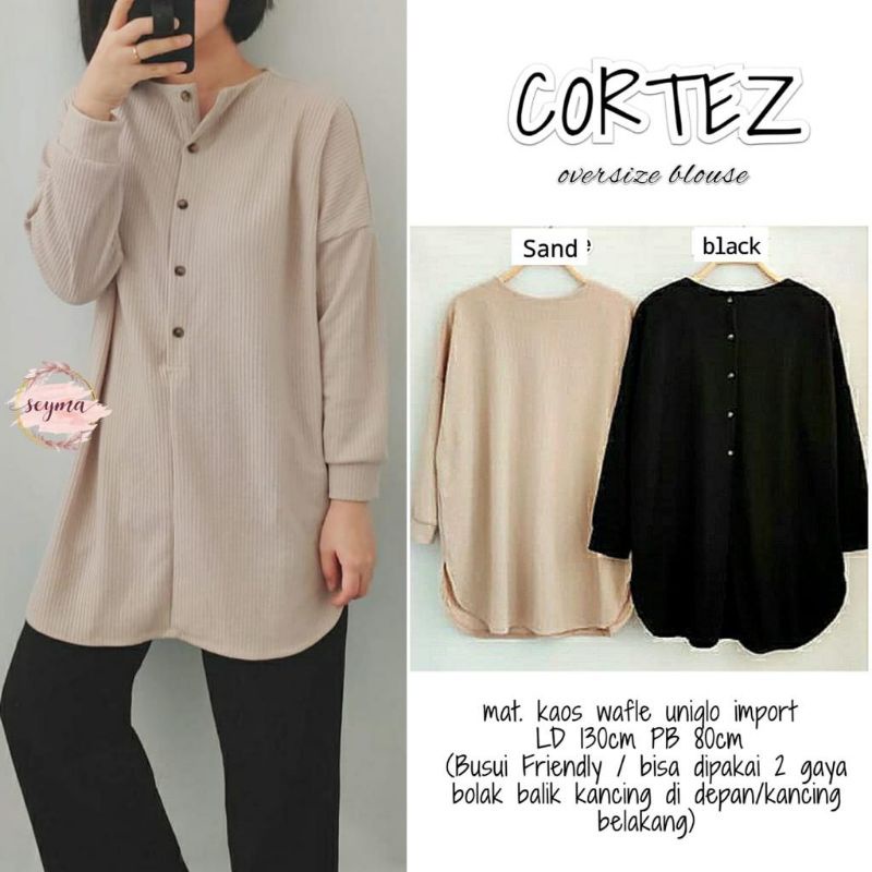 CORTEZ BLOUSE BAHAN Kaos wafle uniqlo