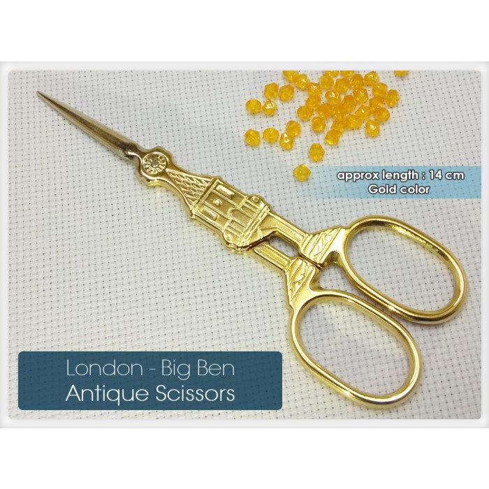

Terlaris Gunting Craft Fancy Unik : Big Ben - London Retro (Gold / Emas)
