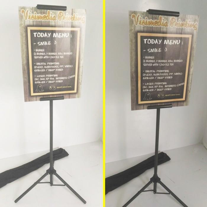 

Terlaris Tripod Banner Display A2 Impraboard 5Mm + Sticker Vynil