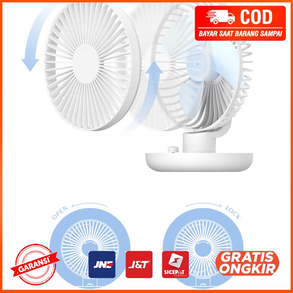 Kipas Angin Meja Desk Fan Swing USB Charge 3000mAh 209