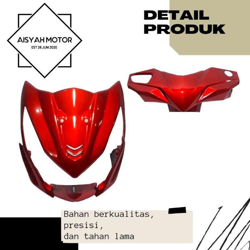 Cover Bodi Batok Depan Tameng Honda Beat FI Warna Merah Tahun 2012-2014