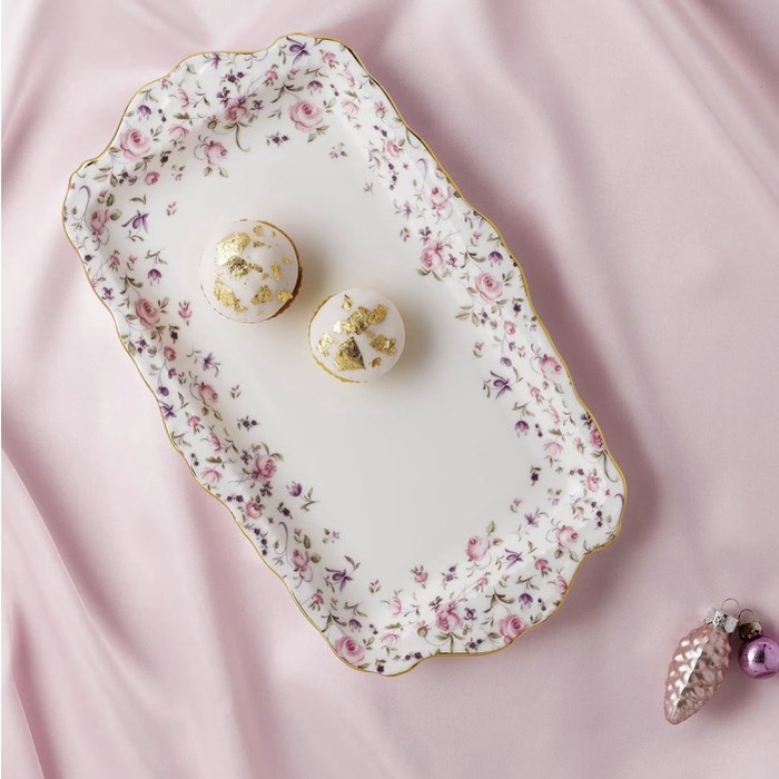 Royal Albert Rose Confetti Vintage Sandwich Tray Fine Bone China