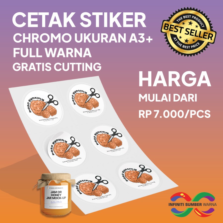 Cetak Stiker Print Stiker Cromo A3+ Chromo A3+ Grosir Satu Hari Jadi