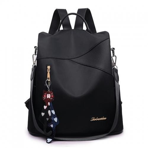 Tas Ransel Wanita Korea Import Branded Backpack Gendong Cewek Kuliah - Black