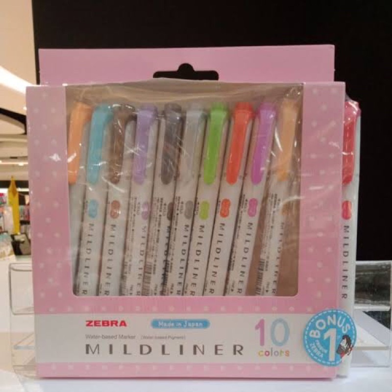 

zebra mildliner set 10 pcs free 1 pcs