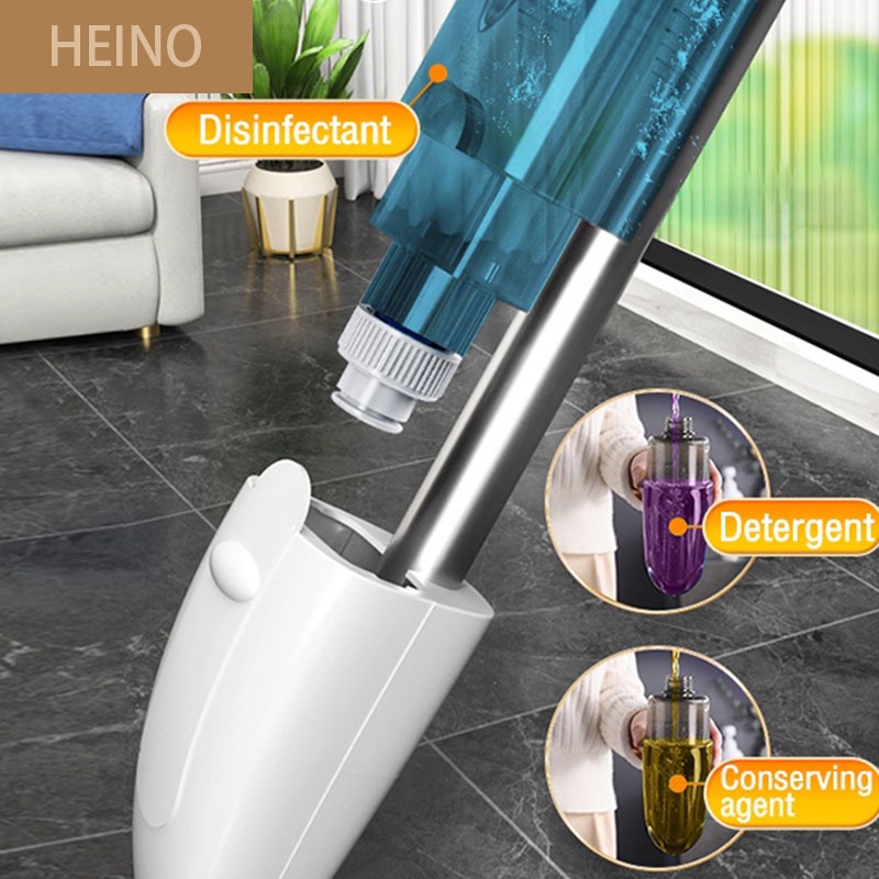 HEINO Alat Pel Lantai Semprot Floor Mop Spray Mop 360 Degree Spin Head Flat Floor Cleaner Household Cleaning Tool