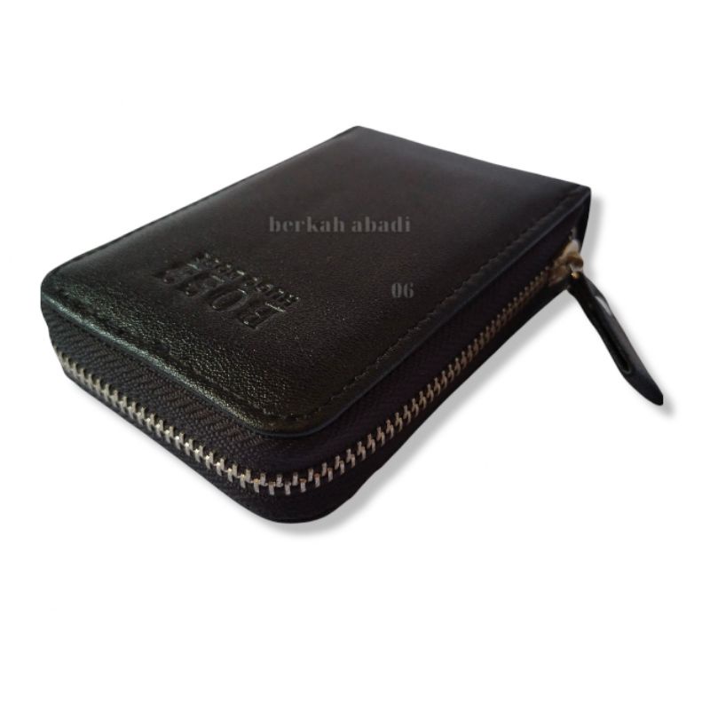 Dompet kartu Atm Card Holder Asli Kulit impor Model Resleting