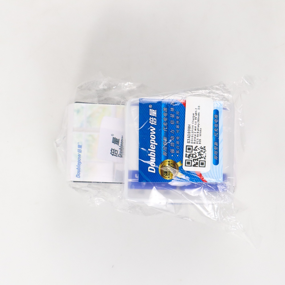 DOUBLEPOW CHARGER BATERAI 2 SLOT FOR 9V WITH 2 PCS 9V BATTERY 280MAH DB-B09 UNI UNO MEDAN