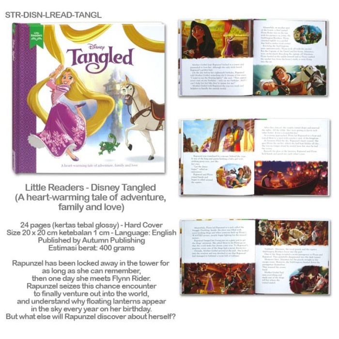 Promo Disney Tangled Princess Rapunzel Buku Cerita Anak Kado Unik English Terbaru