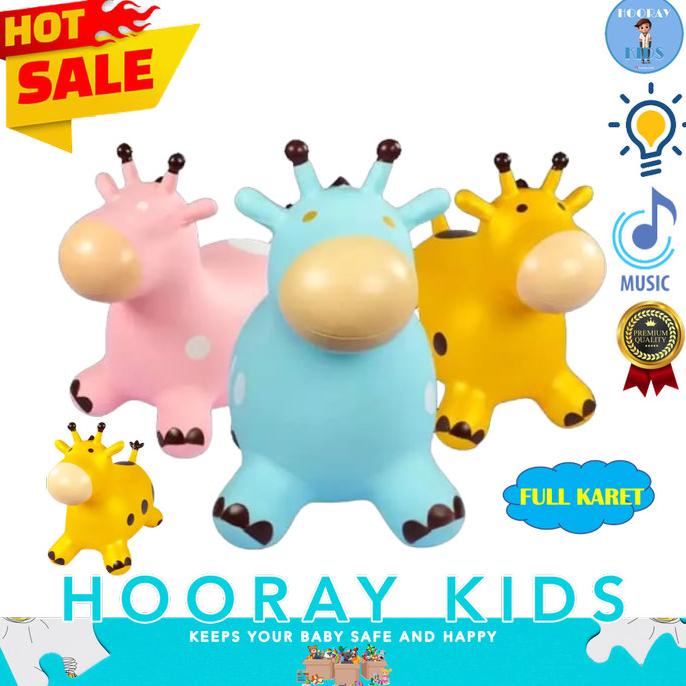 MAINAN KUDA KUDAAN JUMPING ANIMAL KARET TEBAL MUSIK BESAR EDUKASI ANAK