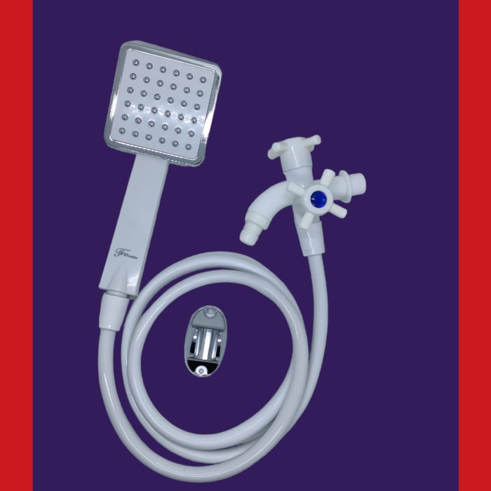 Terlaris Hand Shower Mandi Set Kran Cabang Plastik/Shower Mandi Komplit Kran
