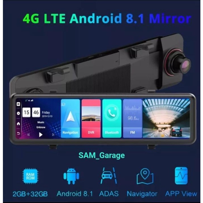 Terlaris Dashcam Mobil Dvr Spion Cctv 2 Kamera Android Simcard 4G Wifi Adas Map