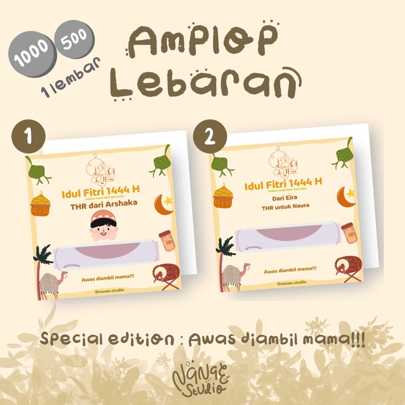 

Amplop Lebaran Custom - Nanae Studio