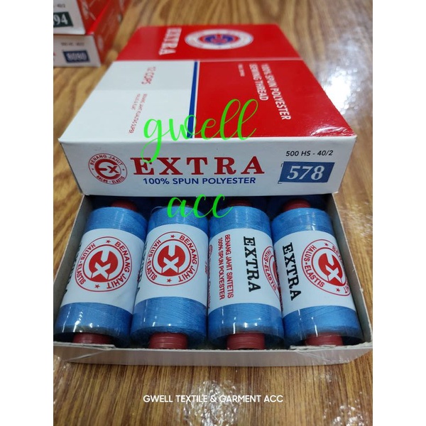 500 METER  BENANG  JAHIT MERK EXTRA WARNA  WARNI  ( Harga per 1 pcs )