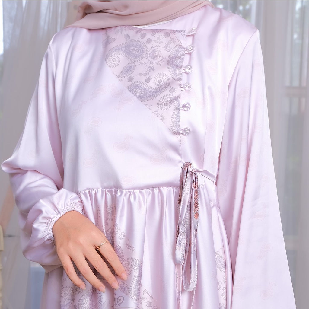 MAZAYA DRESS Gamis Remaja Untuk Lebaran Bahan Armany Silk  Busui Friendly