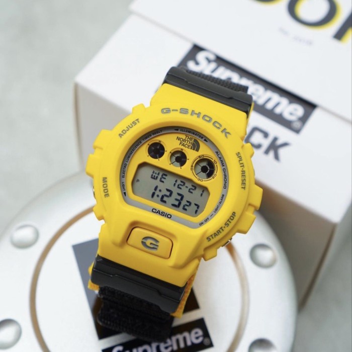 Hot Sale Supreme X The North Face X G-Shock Dw-6900 Black White Yellow Fw22 Terbaru