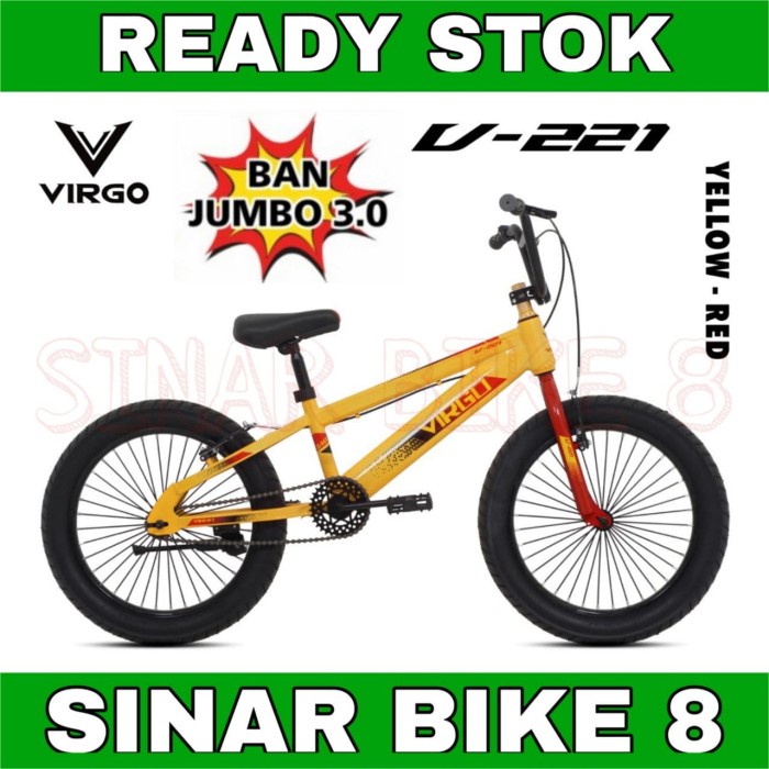 Terlaris Sepeda Bmx 20 Inch Virgo V 221 Ban Jumbo 3,0 Anak Laki Garansi Resmi