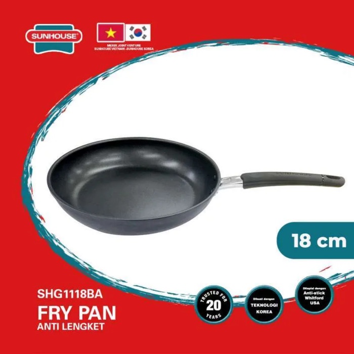 Wajan / Fry Pan Anti Lengket 18Cm Merk Sunhouse - Shg1118Ba