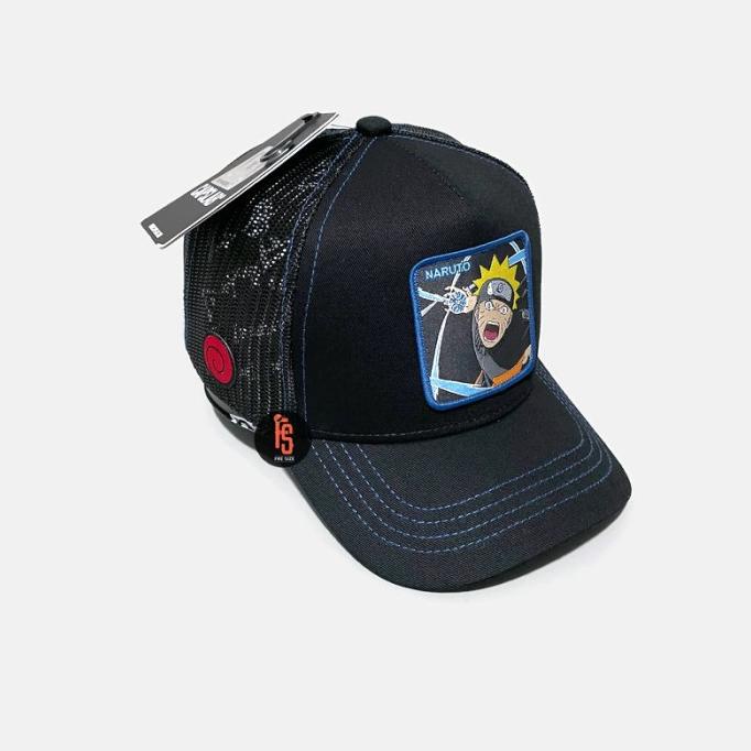 TOPI ORIGINAL CAPSLAB TRUCKER TONAL NARUTO BLACK BLUE ---READY---