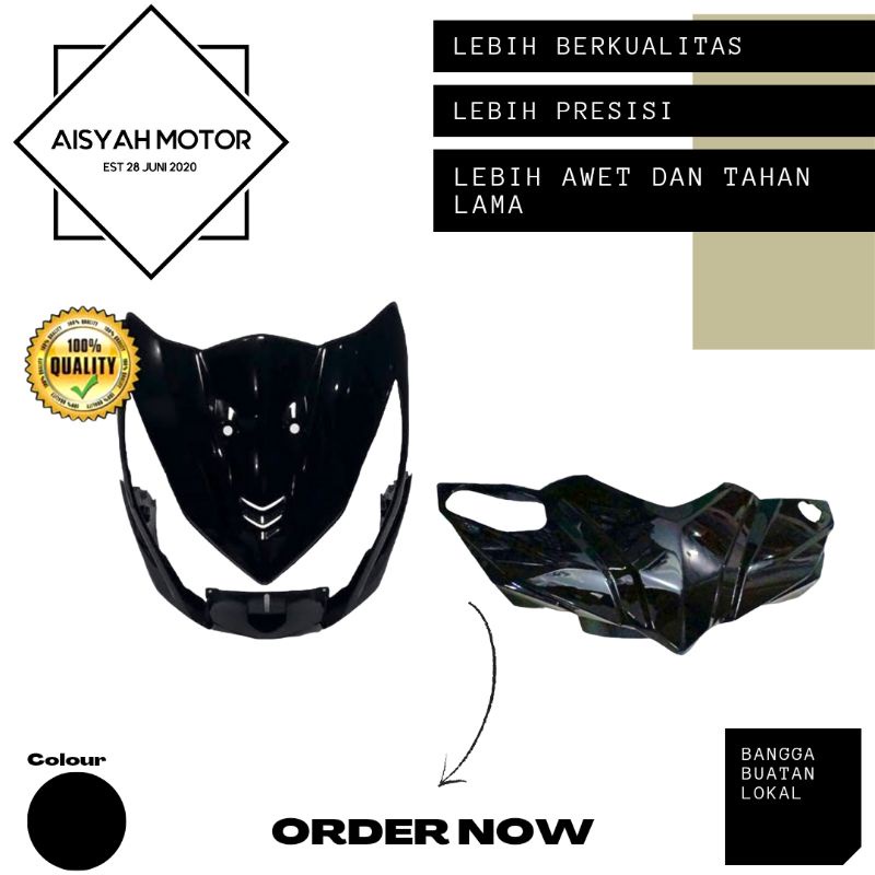 Cover Bodi Batok Depan Tameng Honda Beat FI Warna Hitam Tahun 2015