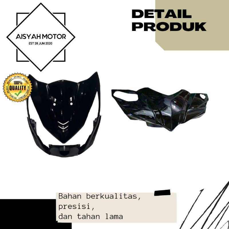 Cover Bodi Batok Depan Tameng Honda Beat FI Warna Hitam Tahun 2015