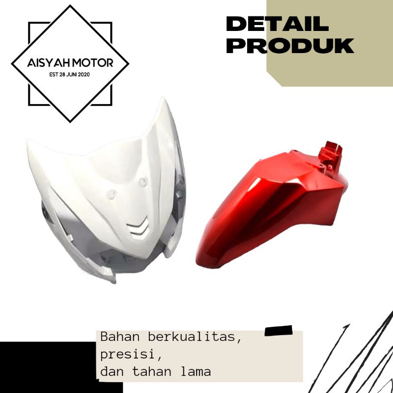 Cover Bodi Spakbor Depan Tameng Honda Beat FI Warna Merah Tahun 2015