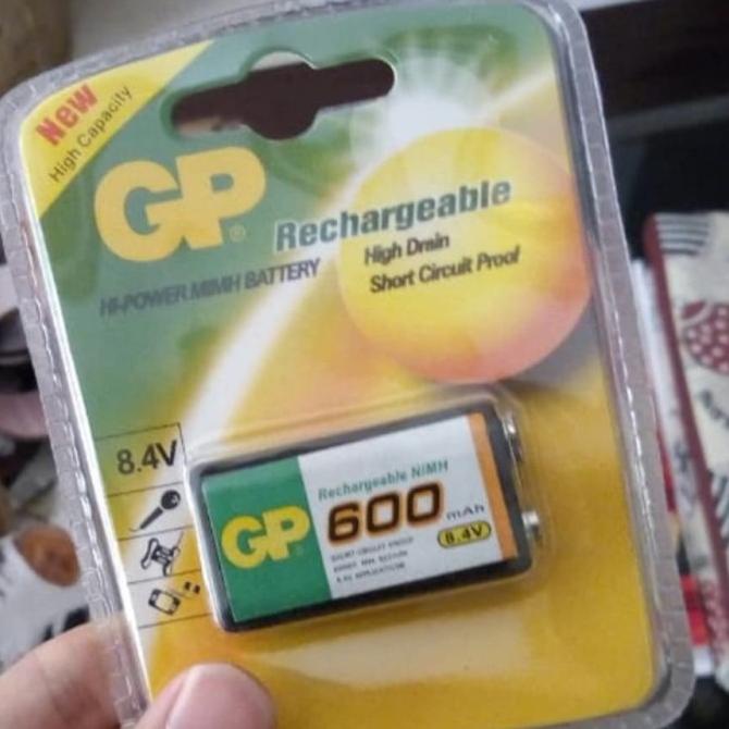 Baterai Cas Kotak 9V Rechargeable GP600 Batre