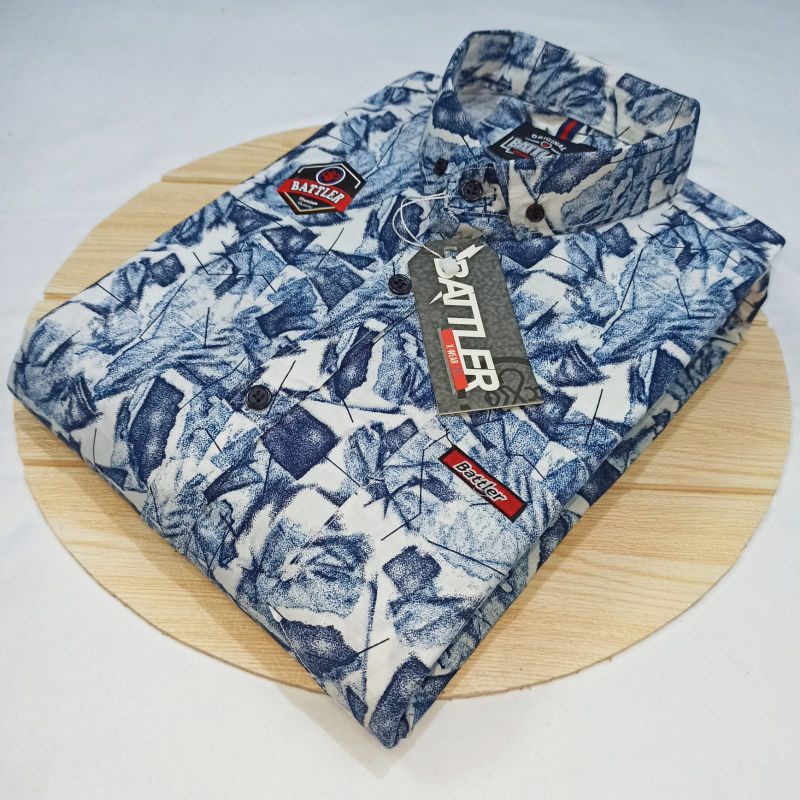 kemeja pria motif - kemeja pria lengan pendek - kemeja distro - kemeja full print - kemeja pria slim
