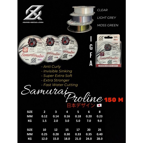 Senar AXZ SAMURAI PROLINE MONO 150M