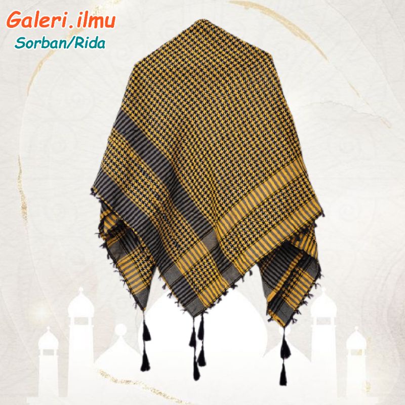 Sorban Basic Hitam Kuning Kuncir Persegi Empat Rida Basic Hitam Kuning Surban Basic Hitam Kuning Rid