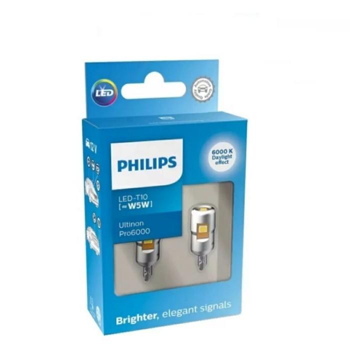 Lampu Senja Plat No PHILIPS Ultinon T10 W5W Pro6000 4000K 6000K 8000K