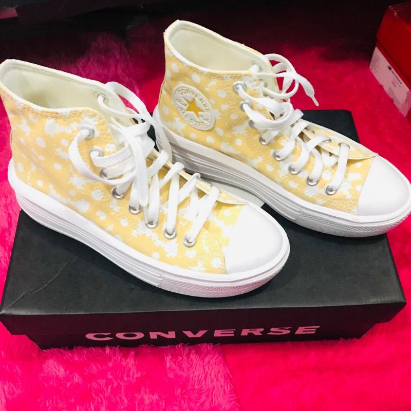 sepatu converse murah women cewek ctas move hi mango yellow kuning white putih sale 70% ORIGINAL STO