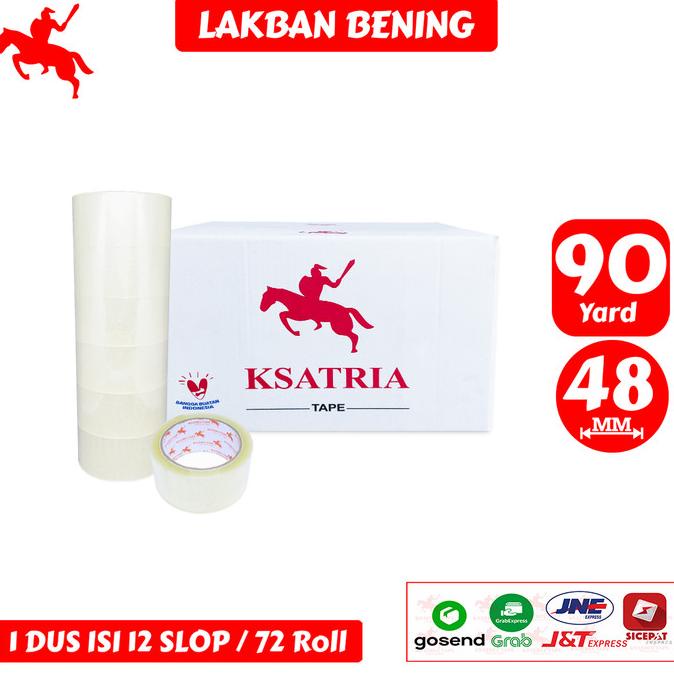 

TERMURAH Lakban Bening KSATRIA Tape 90 Yard (1 Dus)