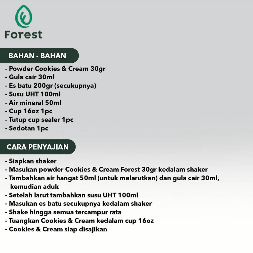 

Model Baru Bubuk Minuman COOKIES AND CREAM Powder - FOREST Bubble Drink